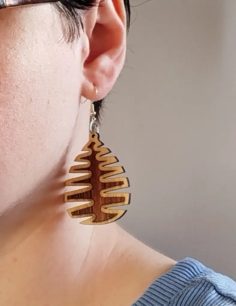 Boucles d'oreilles marqueterie 5