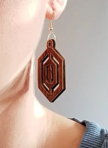 Boucles d'oreilles marqueterie 1